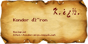 Kondor Áron névjegykártya